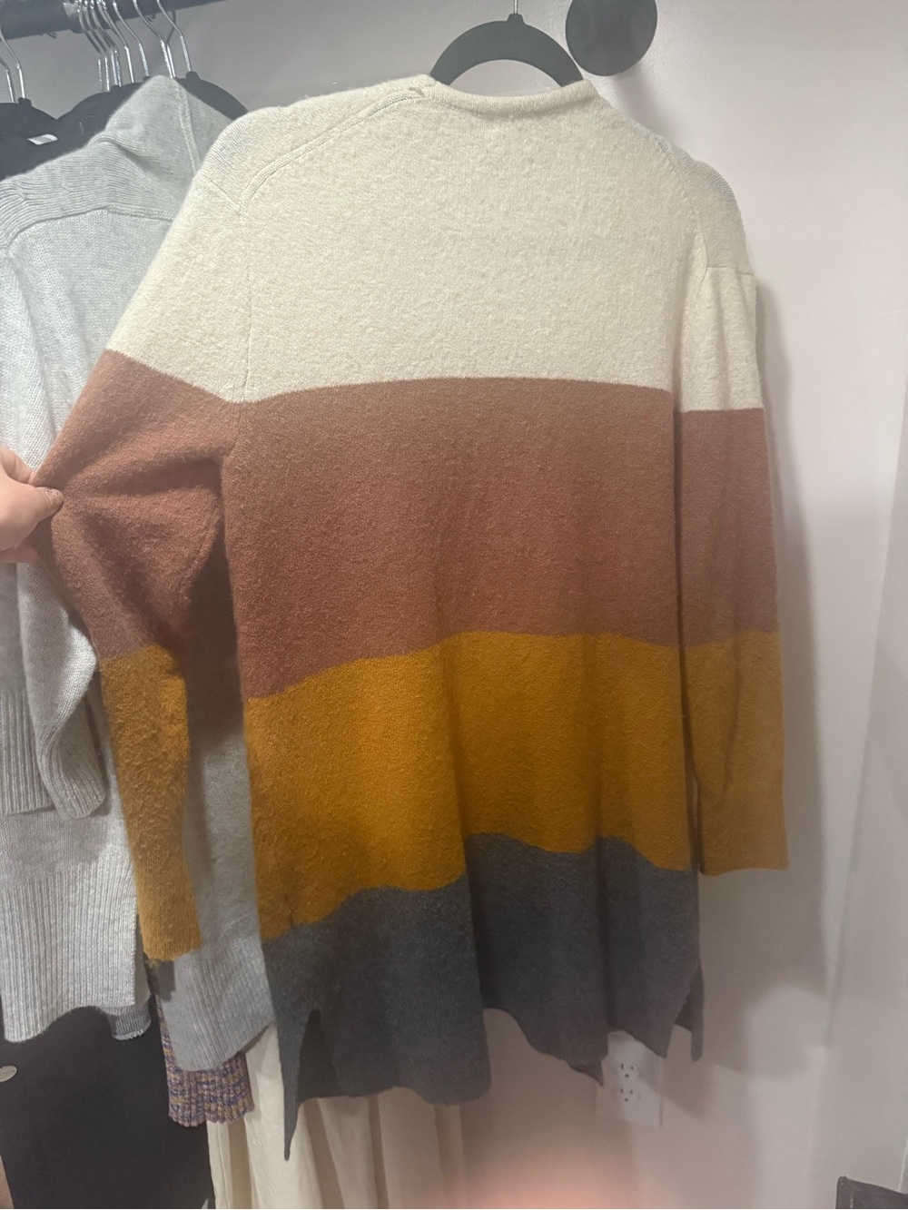 Madewell Striped Open-Front Cardigan in Cream, Brown, Mustard, Gray - Picture 4 of 4